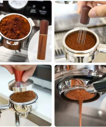 Precision Coffee Grounds Distribution Tool with Wood Grip - Image 3