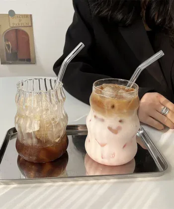 Heat-Resistant Striped Glass Cup - Image 3