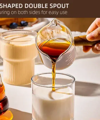 Alternative view of Glass Measuring Cup with Wooden Handle