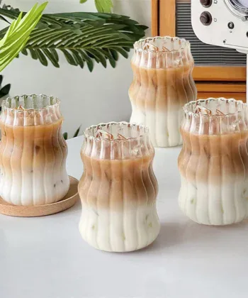 Alternative view of Heat-Resistant Striped Glass Cup
