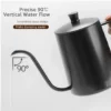 Black kettle pouring water at a 90-degree angle, showcasing a streamlined spout design for precise vertical water flow. | Hustle Coffee
