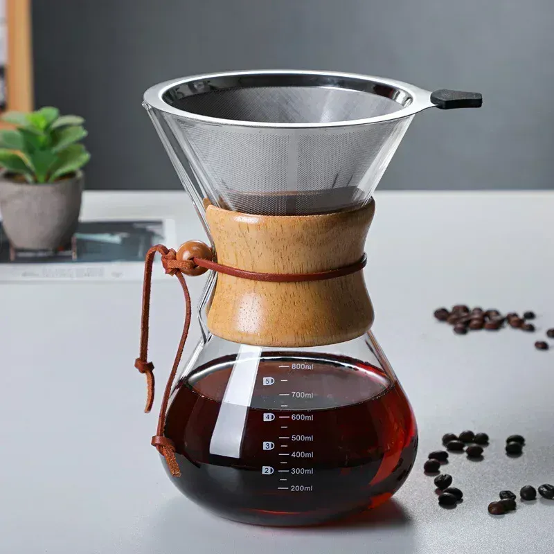 Pour Over Coffee Pot with Stainless Steel Filter - Image 6